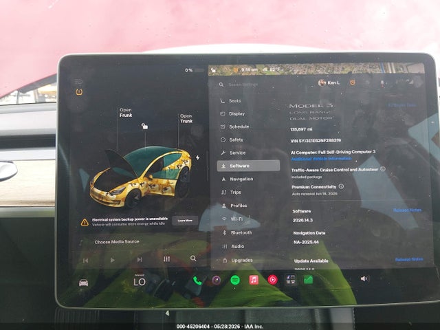 Tesla Model 3 Long Range Dual Motor All-wheel Drive 2022 5YJ3E1EB2NF288319 Image 16