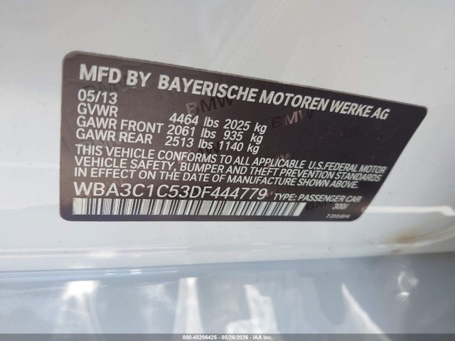 Продаж на аукціоні авто 2013 Bmw 328i, vin: WBA3C1C53DF444779, номер лоту: 45206425