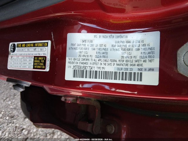 Aukcja sprzedaży 2009 Mazda Cx-9 Touring, vin: JM3TB38V690170411, numer aukcji: 45206486