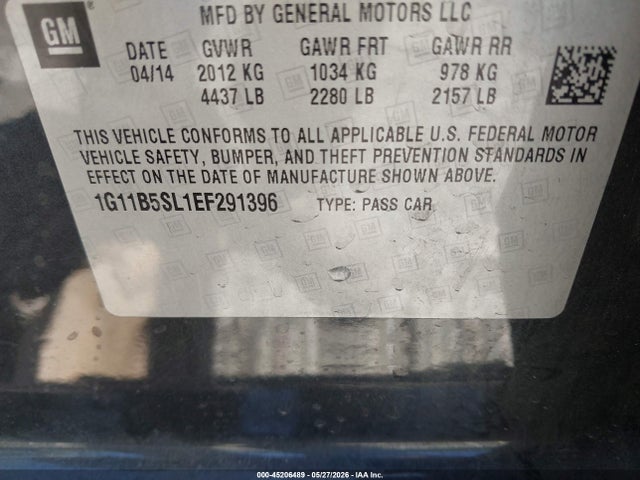 1G11B5SL1EF291396 Chevrolet Malibu 1ls
