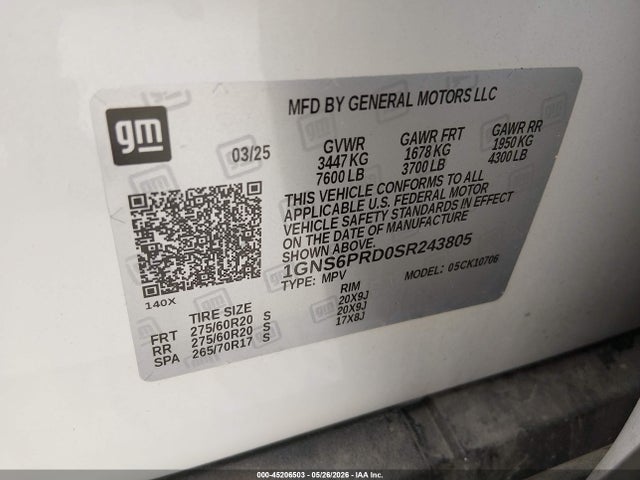 1GNS6PRD0SR243805 Chevrolet Tahoe 4wd Z71
