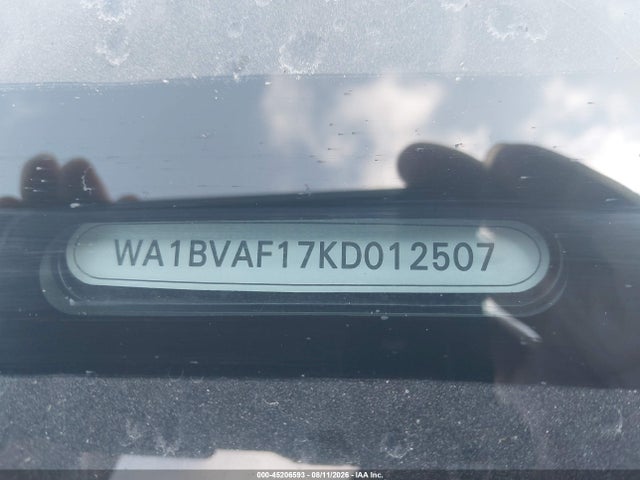 2019 Audi Q8 55 Premium მანქანა იყიდება აუქციონზე, vin: WA1BVAF17KD012507, აუქციონის ნომერი: 45206593