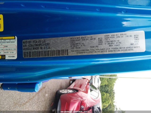 45206751 :رقم المزاد ، 1C6JJTBG9PL510361 vin ، 2023 Jeep Gladiator Rubicon 4x4 مزاد بيع