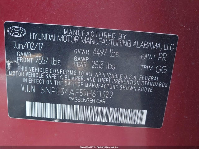 Hyundai SONATA SEL 2018 5NPE34AF5JH611329 Image 9