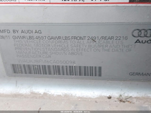 2012 Audi A3 2.0 Tdi Premium მანქანა იყიდება აუქციონზე, vin: WAUKJBFM6CA050098, აუქციონის ნომერი: 45206794