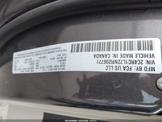 2022 Chrysler Pacifica Hybrid Touring L მანქანა იყიდება აუქციონზე, vin: 2C4RC1L72NR206771, აუქციონის ნომერი: 45206806