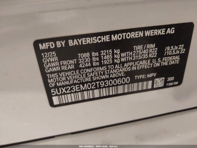 BMW X7 Xdrive40i 2026 5UX23EM02T9300600 Image 9