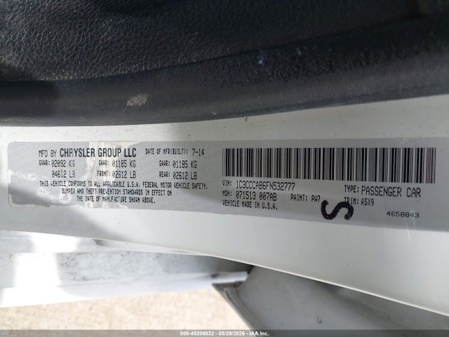 Продаж на аукціоні авто 2015 Chrysler 200 Limited, vin: 1C3CCCAB6FN532777, номер лоту: 45206832