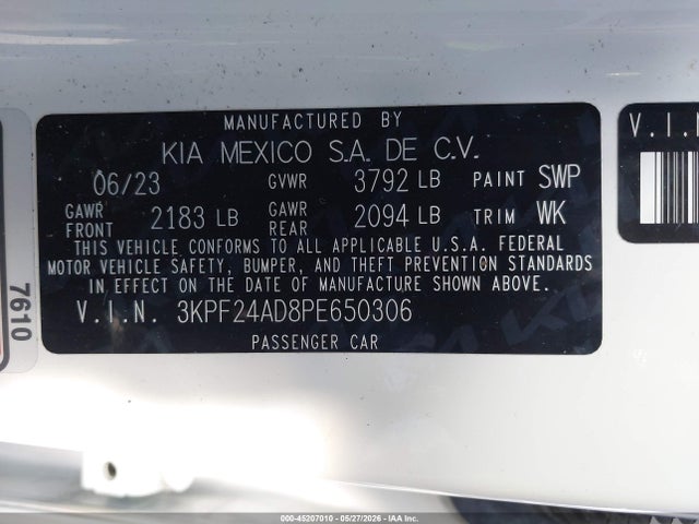 KIA Forte Lxs 2023 3KPF24AD8PE650306 Image 9