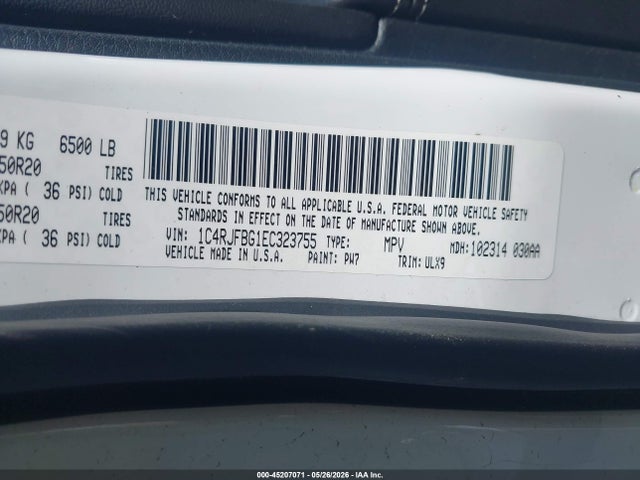 Продаж на аукціоні авто 2014 Jeep Grand Cherokee Limited, vin: 1C4RJFBG1EC323755, номер лоту: 45207071