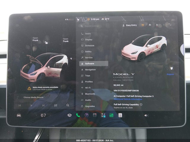 Продаж на аукціоні авто 2021 Tesla Model Y Long Range Dual Motor All-wheel Drive, vin: 5YJYGDEEXMF139036, номер лоту: 45207153