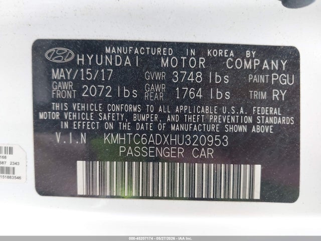 Hyundai Veloster Value Edition 2017 KMHTC6ADXHU320953 Image 9