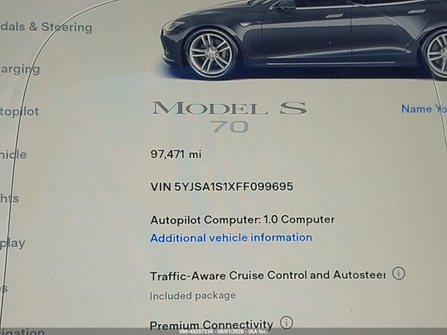 Tesla Model S 60/70/85 2015 5YJSA1S1XFF099695 Image 15