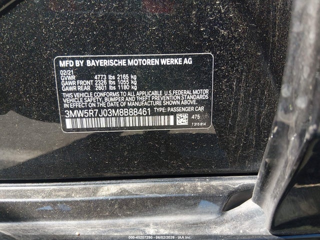 Продаж на аукціоні авто 2021 Bmw 330i Xdrive, vin: 3MW5R7J03M8B88461, номер лоту: 45207290