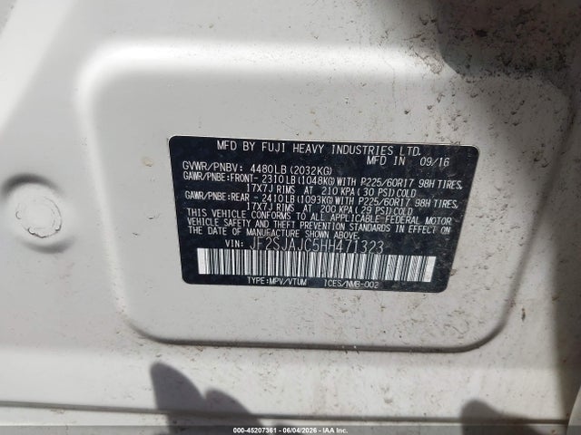 JF2SJAJC5HH471323 Subaru Forester 2.5i Limited