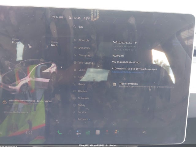 Продаж на аукціоні авто 2023 Tesla Model Y Awd/long Range Dual Motor All-wheel Drive, vin: 7SAYGDEE3PA177907, номер лоту: 45207390