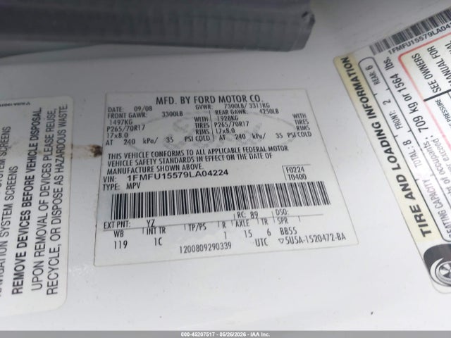Продажа на аукционе авто 2009 Ford Expedition Xlt, vin: 1FMFU15579LA04224, номер лота: 45207517