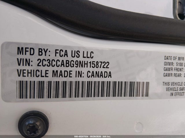 Продажа на аукционе авто 2022 Chrysler 300 S, vin: 2C3CCABG9NH158722, номер лота: 45207534