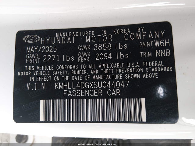 KMHLL4DGXSU044047 Hyundai ELANTRA SE