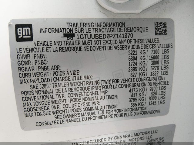 1GTUUBED6PZ141870 GMC Sierra 1500 Sle