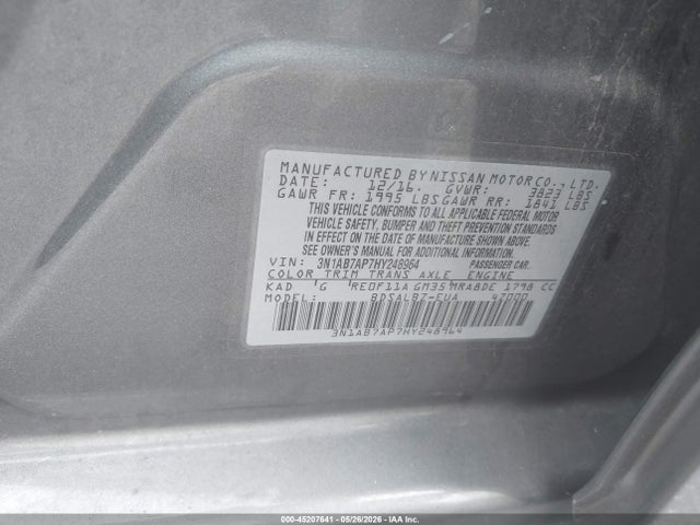 Продажа на аукционе авто 2017 Nissan Sentra S, vin: 3N1AB7AP7HY248964, номер лота: 45207641