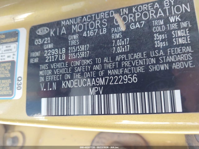 KIA SELTOS S 2021 KNDEUCAA9M7222956 Image 9