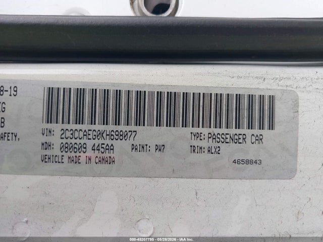 Aukcja sprzedaży 2019 Chrysler 300 Limited, vin: 2C3CCAEG0KH698077, numer aukcji: 45207795