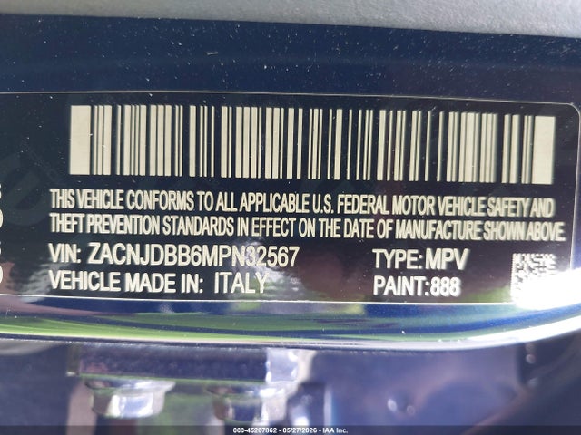 Продажа на аукционе авто 2021 Jeep Renegade Latitude 4x4, vin: ZACNJDBB6MPN32567, номер лота: 45207862