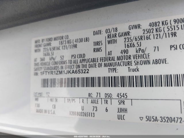 Ford Transit-250 2018 1FTYR1ZM1JKA65322 Image 9