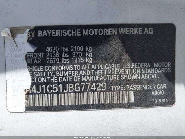 BMW 430i Gran Coupe 2018 WBA4J1C51JBG77429 Image 9