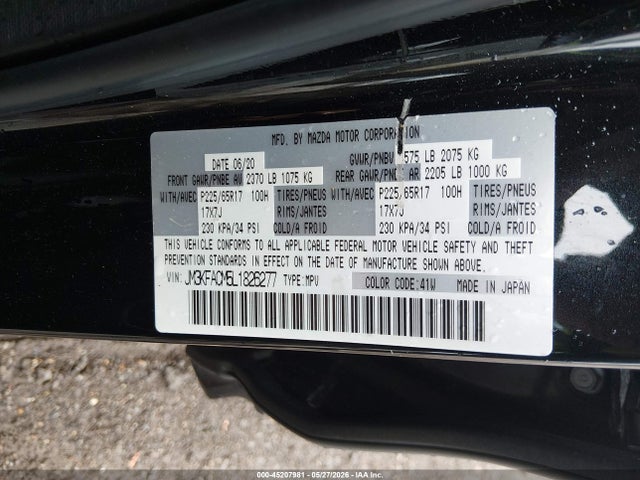 Aukcja sprzedaży 2020 Mazda Cx-5 Touring, vin: JM3KFACM5L1826277, numer aukcji: 45207981