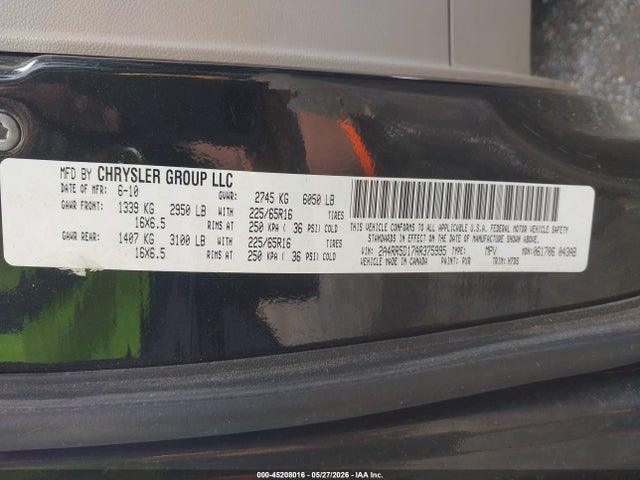Продаж на аукціоні авто 2010 Chrysler Town & Country Touring, vin: 2A4RR5D17AR375995, номер лоту: 45208016