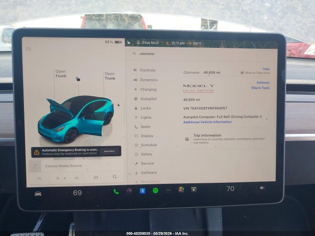 2022 Tesla Model Y Performance Dual Motor All-wheel Drive მანქანა იყიდება აუქციონზე, vin: 7SAYGDEFXNF564057, აუქციონის ნომერი: 45208035