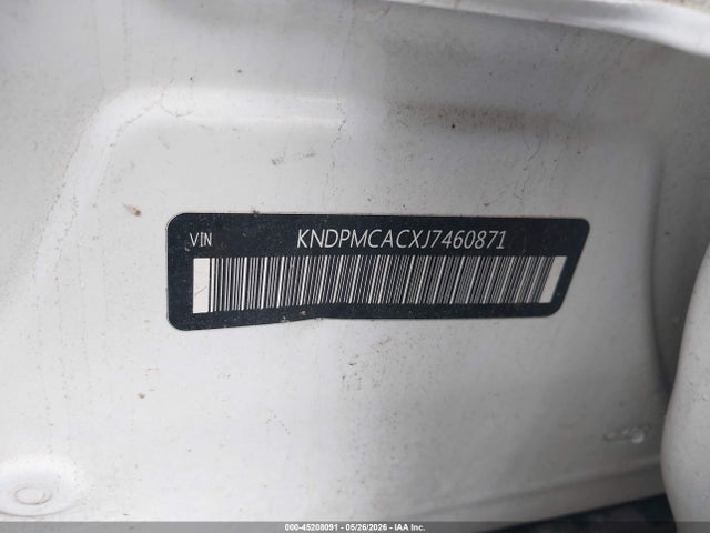 45208091 :رقم المزاد ، KNDPMCACXJ7460871 vin ، 2018 Kia Sportage Lx مزاد بيع