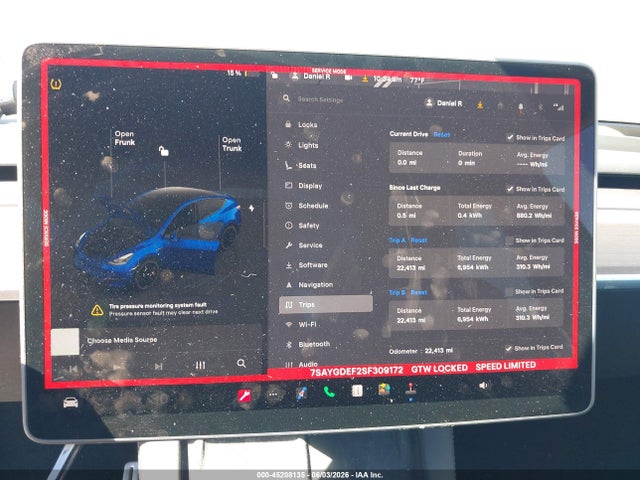 Продаж на аукціоні авто 2025 Tesla Model Y Performance Dual Motor All-wheel Drive, vin: 7SAYGDEF2SF309172, номер лоту: 45208135