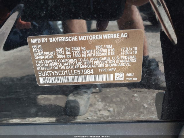 2020 Bmw X3 Xdrive30i მანქანა იყიდება აუქციონზე, vin: 5UXTY5C01LLE57984, აუქციონის ნომერი: 45208144
