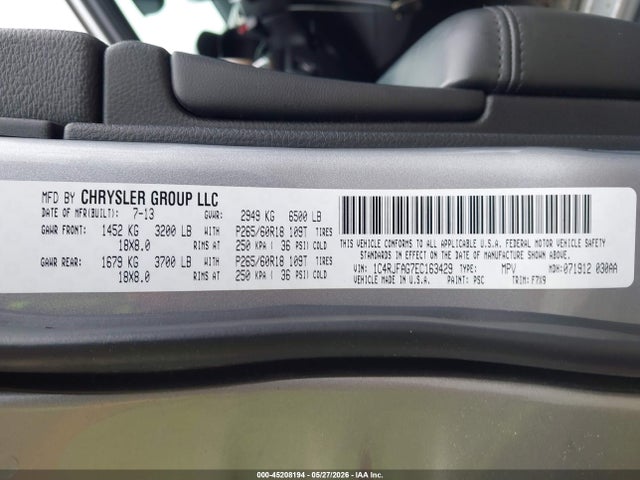 2014 Jeep Grand Cherokee Laredo მანქანა იყიდება აუქციონზე, vin: 1C4RJFAG7EC163429, აუქციონის ნომერი: 45208194