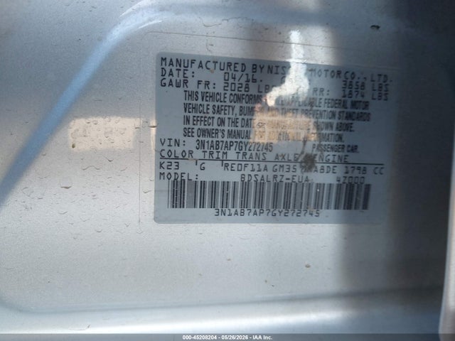 Nissan SENTRA SR 2016 3N1AB7AP7GY272745 Image 9