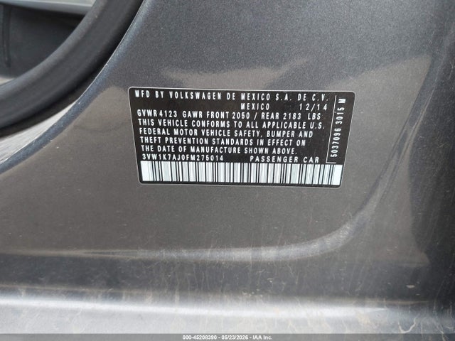 3VW1K7AJ0FM275014 Volkswagen Jetta 2.0l S