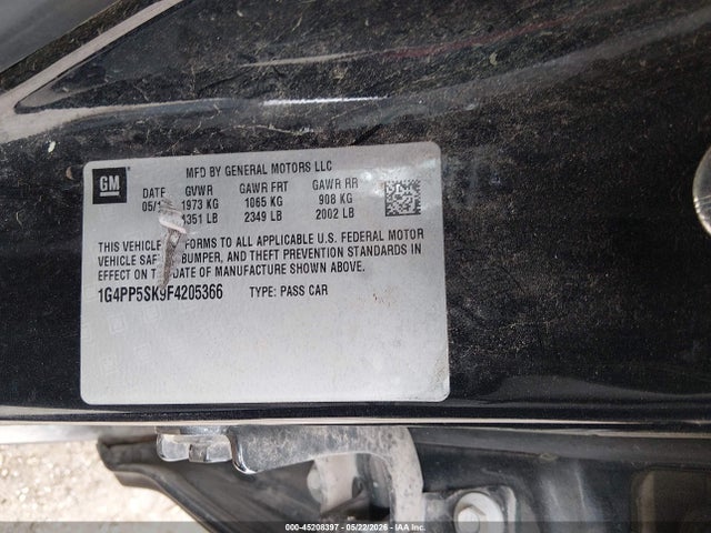 Продаж на аукціоні авто 2015 Buick Verano, vin: 1G4PP5SK9F4205366, номер лоту: 45208397