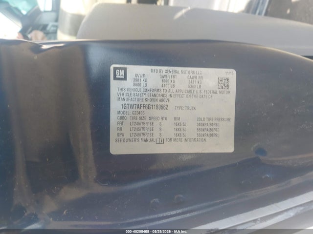 GMC Savana 2500 Work Van 2016 1GTW7AFF6G1180662 Image 9