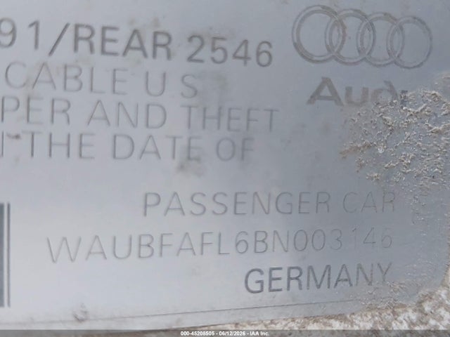 Aukcja sprzedaży 2011 Audi A4 2.0t Premium, vin: WAUBFAFL6BN003146, numer aukcji: 45208505