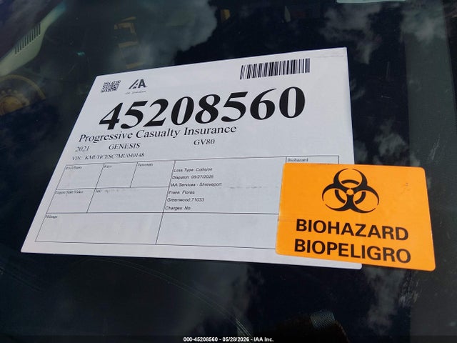 Продажа на аукционе авто 2021 Genesis Gv80 3.5t Awd Advanced, vin: KMUHCESC7MU040148, номер лота: 45208560