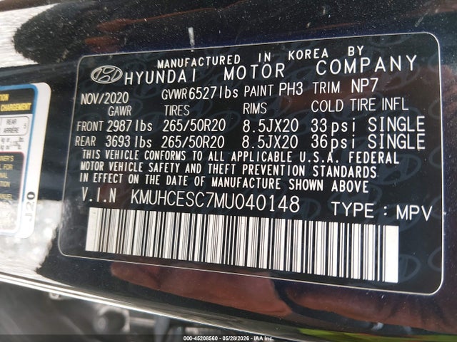 45208560 :رقم المزاد ، KMUHCESC7MU040148 vin ، 2021 Genesis Gv80 3.5t Awd Advanced مزاد بيع