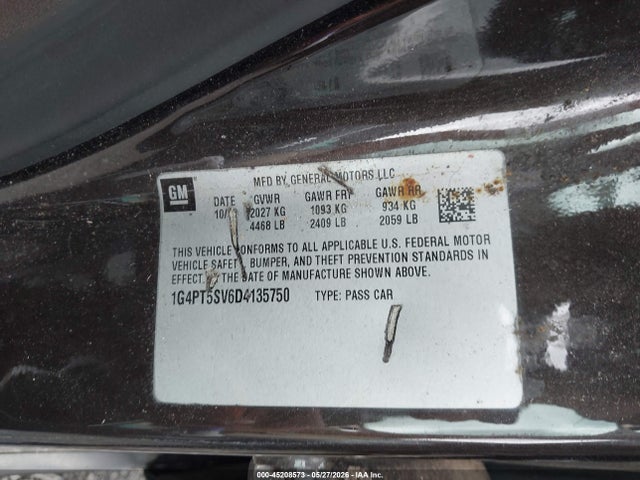 Aukcja sprzedaży 2013 Buick Verano Premium Group, vin: 1G4PT5SV6D4135750, numer aukcji: 45208573