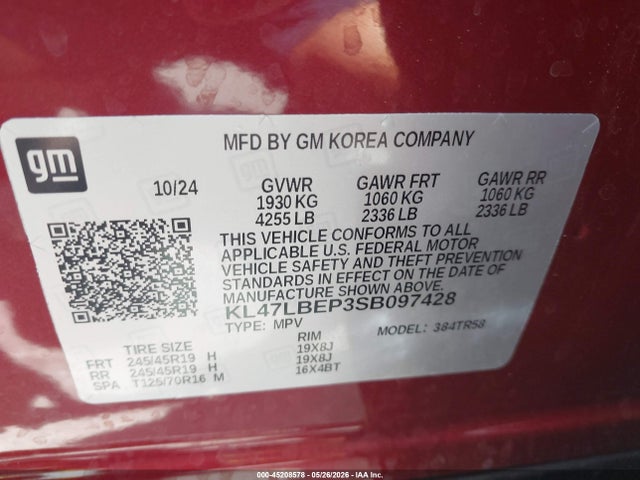 2025 Buick Envista Sport Touring Fwd მანქანა იყიდება აუქციონზე, vin: KL47LBEP3SB097428, აუქციონის ნომერი: 45208578