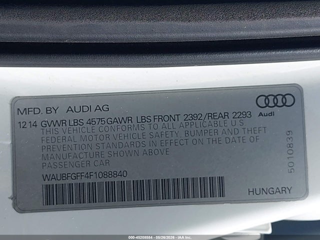 Продажа на аукционе авто 2015 Audi A3 2.0t Premium, vin: WAUBFGFF4F1088840, номер лота: 45208584