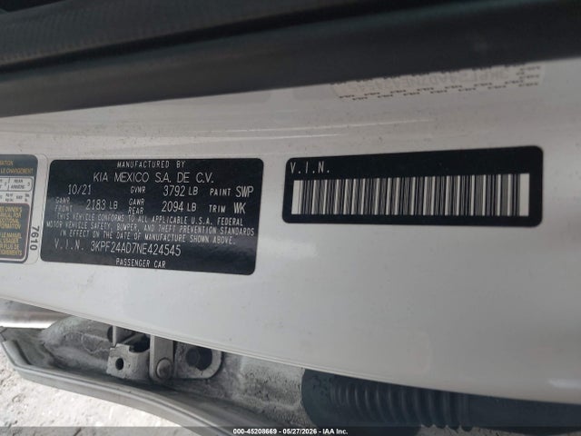 KIA Forte Lxs 2022 3KPF24AD7NE424545 Image 9
