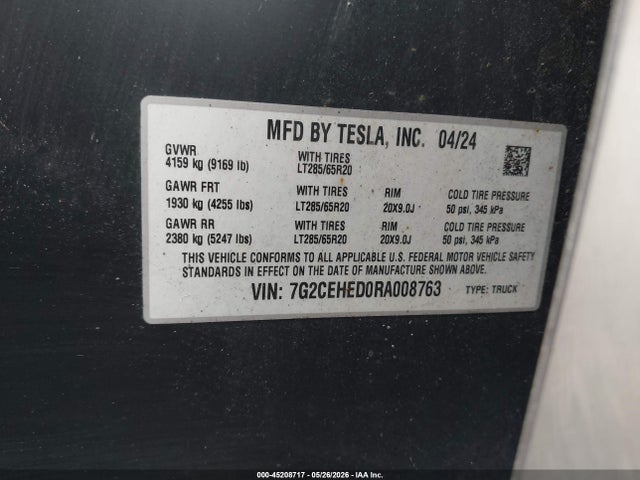 Tesla Cybertruck 2024 7G2CEHED0RA008763 Image 9