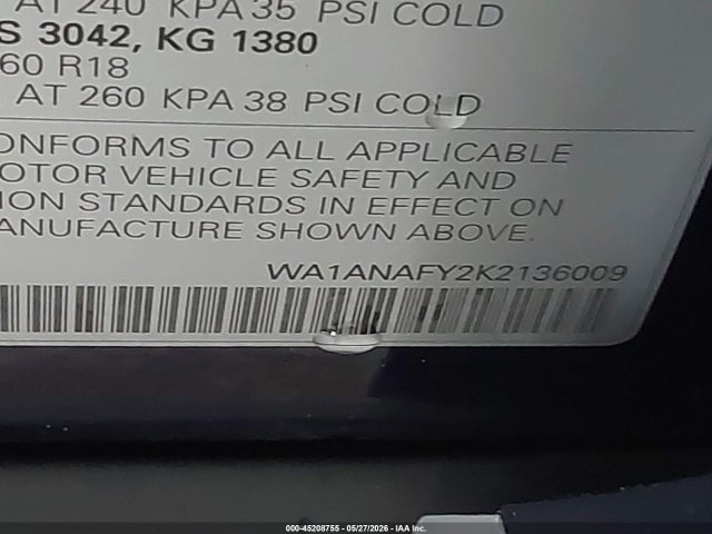 Aukcja sprzedaży 2019 Audi Q5 45 Premium, vin: WA1ANAFY2K2136009, numer aukcji: 45208755